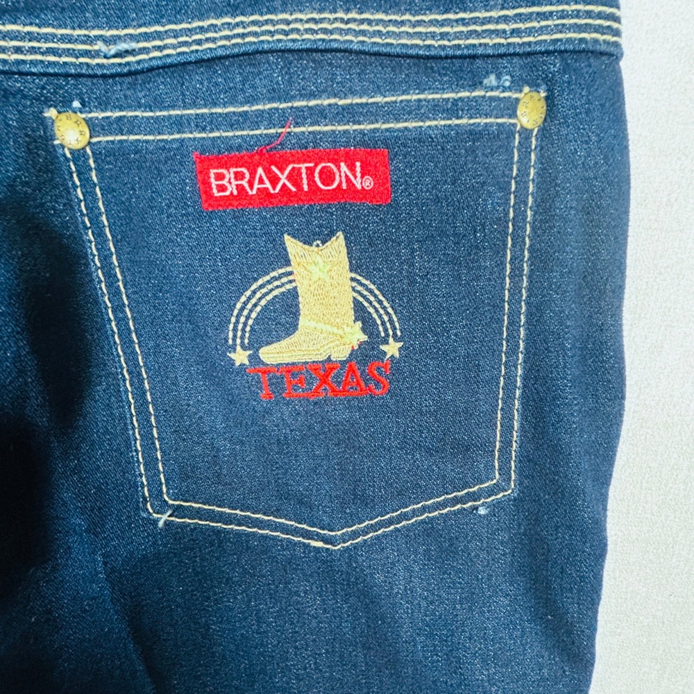 Braxton Stretch Jeans Womens‎ Size 18 Dark Wash Embroidered Dallas Texas - Picture 10 of 13